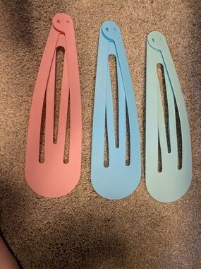 Kids Oversized Hair Clips - Pink, Blue, Mint